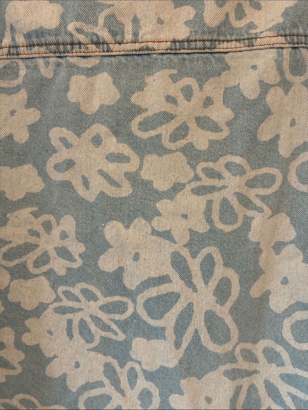 Butter Light Blue Denim Jacket with White Floral Print - Picture 9 of 11